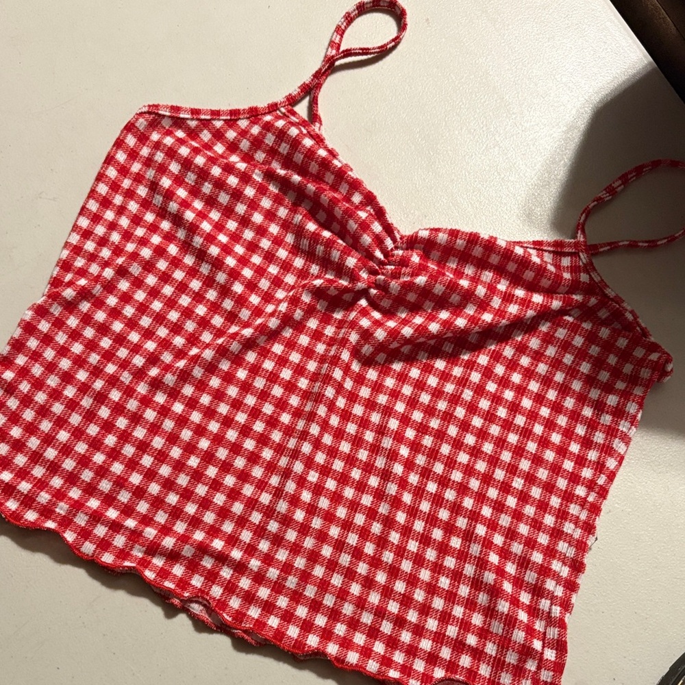 Red Gingham Women's Top